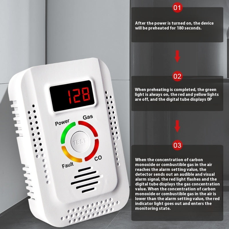 Carbon Monoxide Gas Two-in-one Alarm Household